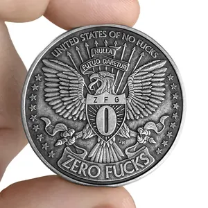 "Antiqued Silver" One Fuck/Zero Fucks Decision Maker Coin