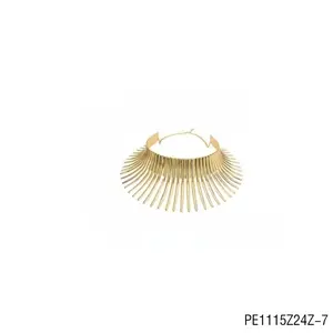 Gold Fringe Upper Arm Cuff, Geometric Metal Armlet for Parties & Stage