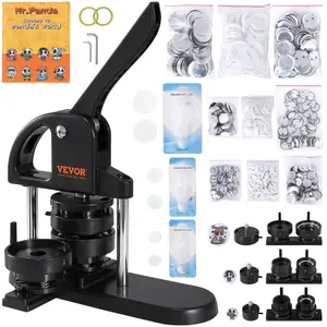 【Father's Day】VEVOR Button Maker Machine Badge Pin Machine 25&32&58 mm 3 in 1, 300 Free Parts Press Kit, For Children DIY Gifts