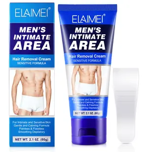 Men's Hair Removal Body Cream, Quick, Easy and Safe Hair Remover for Sensitive Skin, Full-Body Gel, Chest and Back Use, Dermatologically Tested, Depilatory Cream