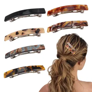 6PCS Hair Barrettes for Women Shell Hair Clip Hair Accessories Barrettes for Thick Thin Long Short Hair (Blue + Red + Color + White + Tortoiseshell + Black and white)
