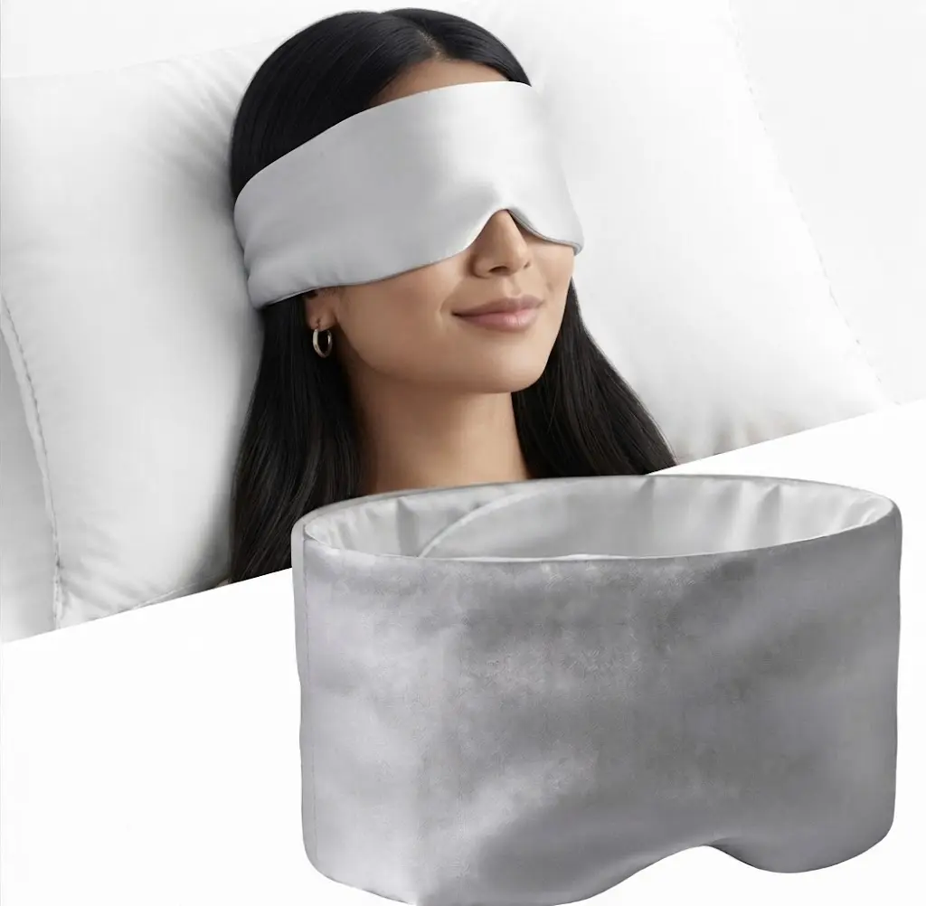Sleep Better Instantly – Weighted Blackout Eye Mask with Adjustable Strap, Perfect for Travel & Side Sleepers
