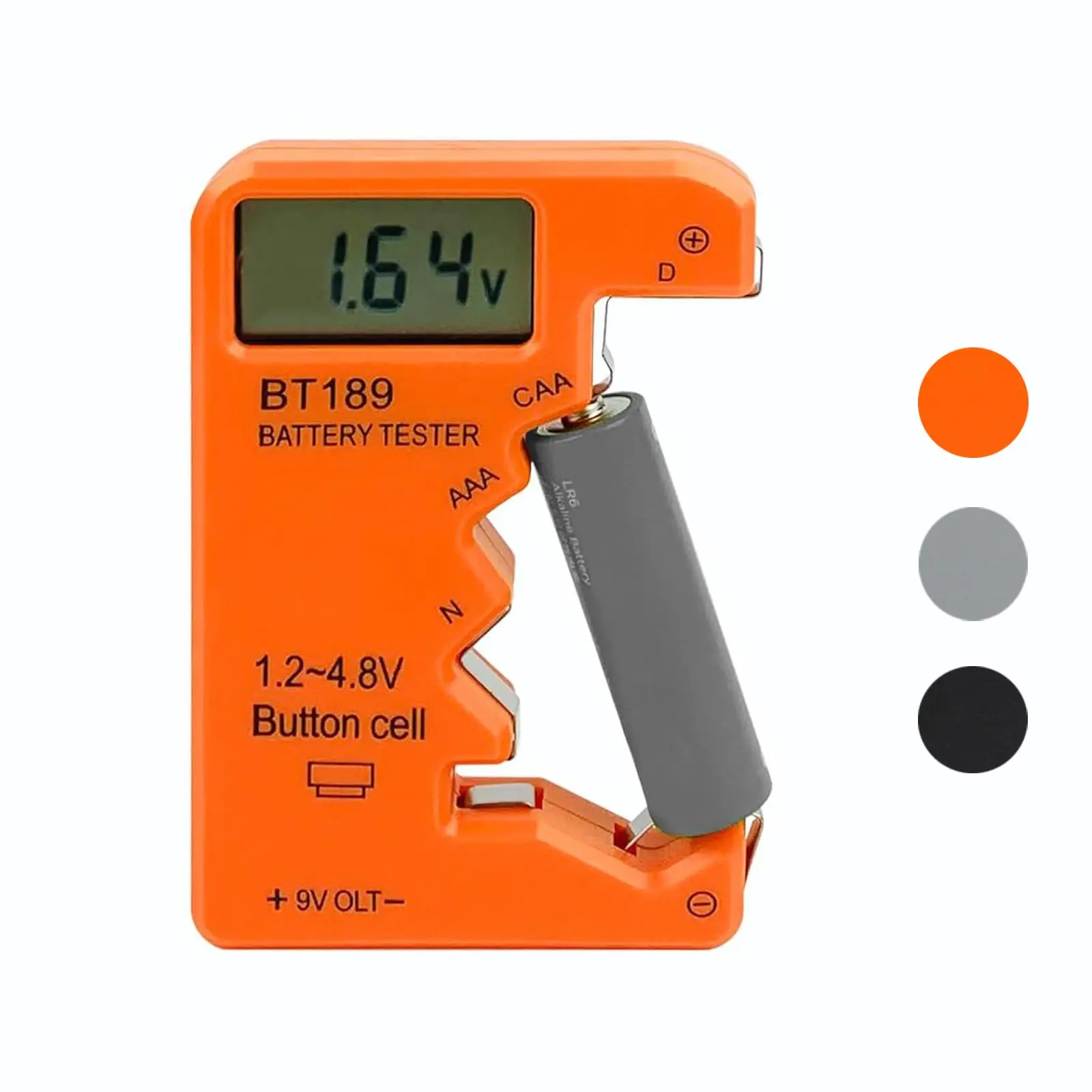 Digital Battery Tester, LCD Display AA/AAA/9V/1.5V Button Cell Battery Capacity Measuring Check Detector, Capacitance Diagnostic Tool, Battery Checker, Voltage Tester