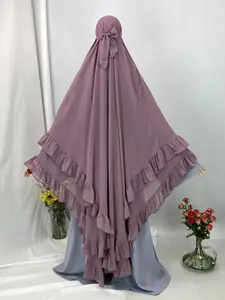 Chiffon Khimar Women's Solid Color, Modest Fashion Breathable Comfortable Hijab for Daily Wear, Women's Islamic Clothing for All Seasons