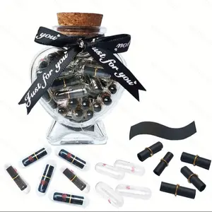 Capsule Letter Message in A Bottle Kit, 100pcs/bottle Cute Things Gifts for Girlfriend Boyfriend, Love Letter Paper for Birthday Anniversary Gifts Set