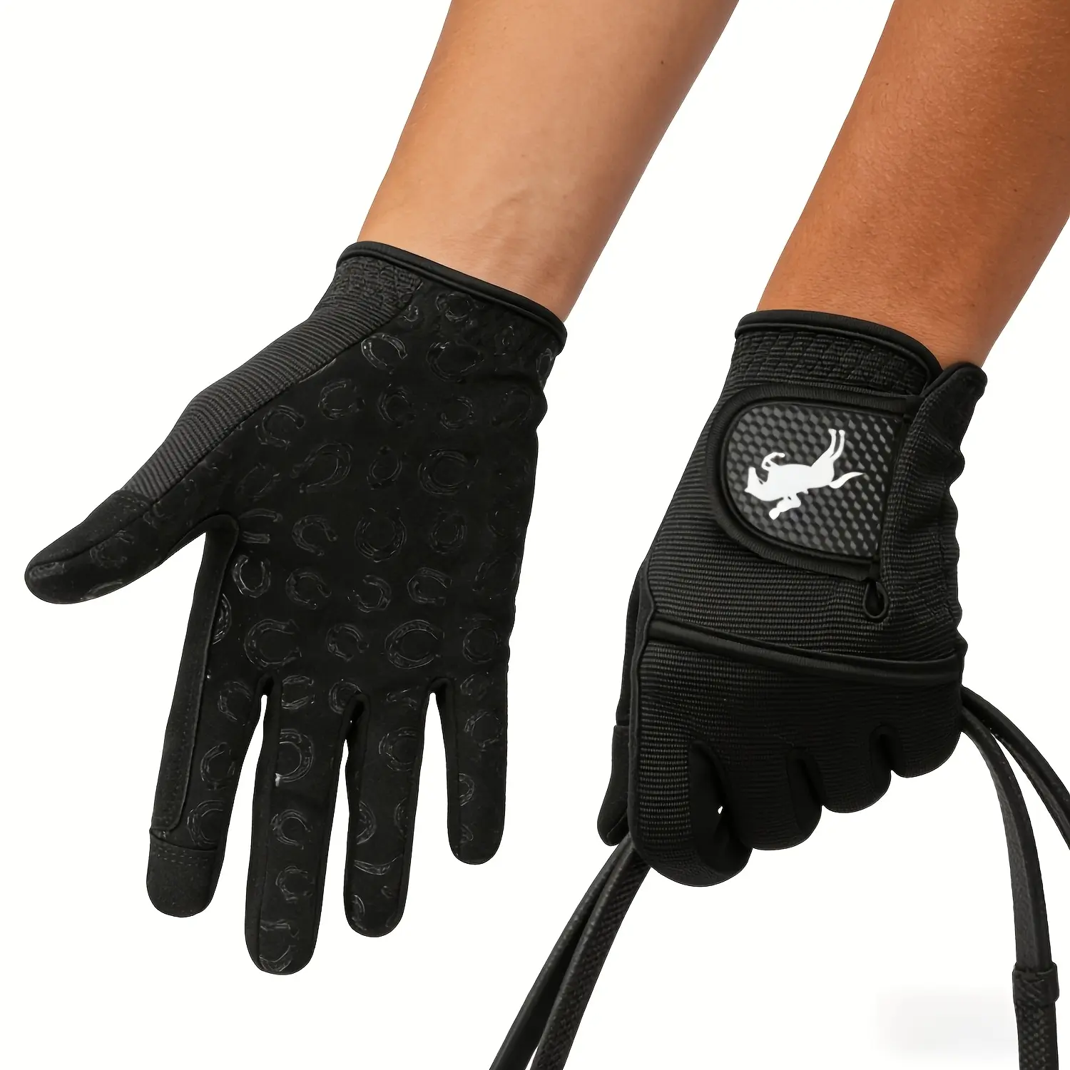1 Pair Non-slip Equestrian Gloves, Breathable Horse Riding Gloves with Reinforced Palm, Lightweight Durable Gloves for Men Women, Ideal for Horseback Riding, Training and Daily Use