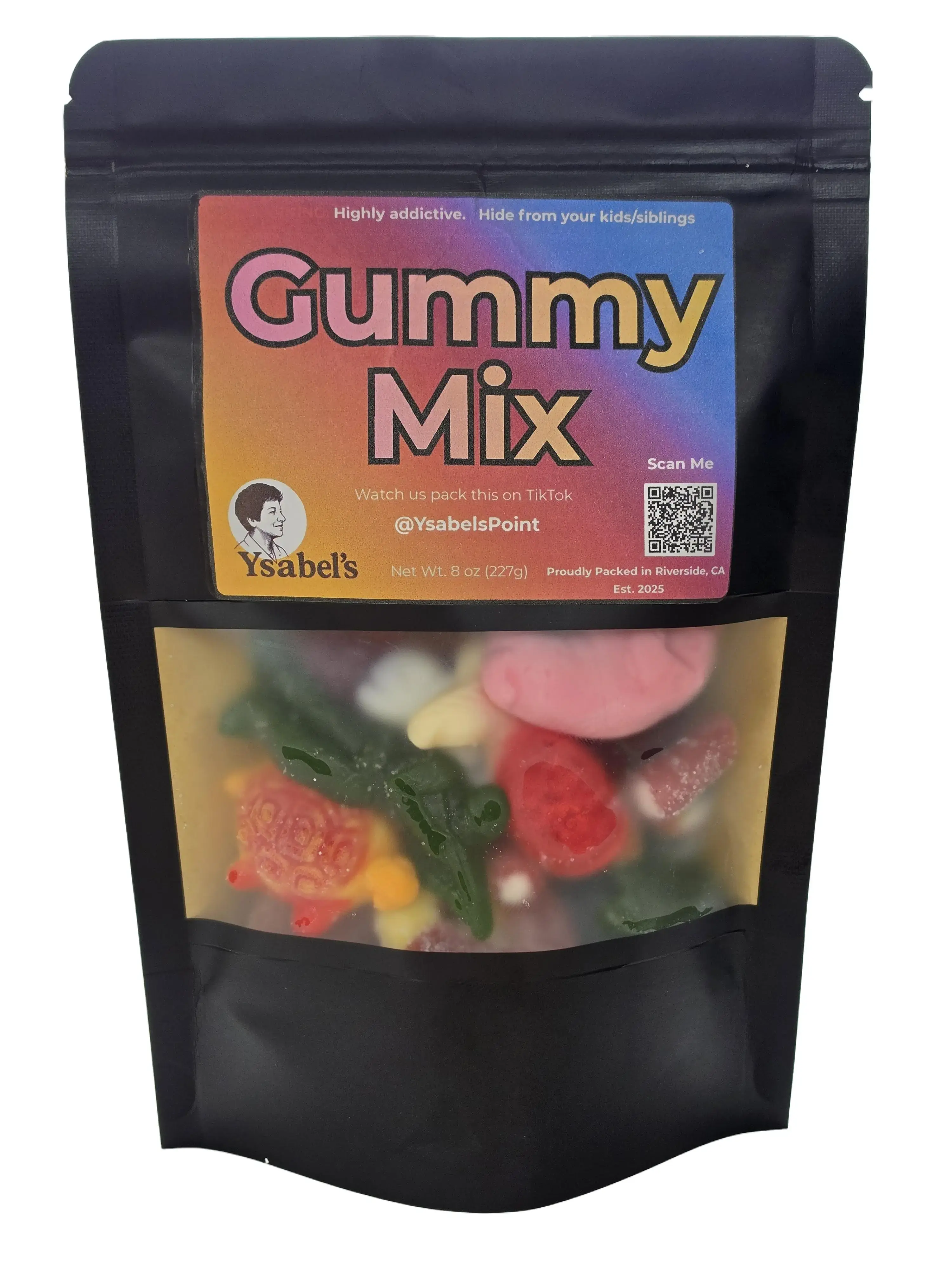 Custom Size 8oz Gummy Combo - Gelatin Candy, Sour/Non-Sour Rainbow, Tajin Watermelon, Peach Flavors, Peach Rings, Mixed Fruit Gummies, Pick and Mix Party Snacks, Novelty Candy Salad, Live Packed Late Night Sweet Treat, Sour Belt Zing