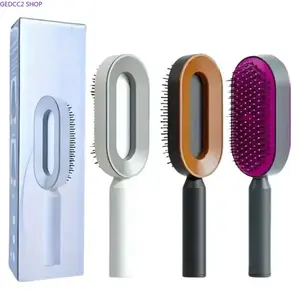 Self-Cleaning Hair Brush, Press-to-Clean Air Cushion Comb, Hollow Center Massage Brush for Hair Detangling, Heatless Styling & Hair Care, Grooming Tool for Women & Men