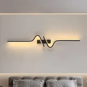 Modern LED Wall Light Set, 2pcs 60/80cm Warm Lights, Cozy Ambiance, Home Decor Lighting for TV Backgrounds, Nightstands & Hallways