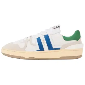 Lanvin Men's Clay Mesh Leather Low-Top Casual Sneakers in White and Blue Trending Shoes, House White Official Shoes to Get / Maison Mihara