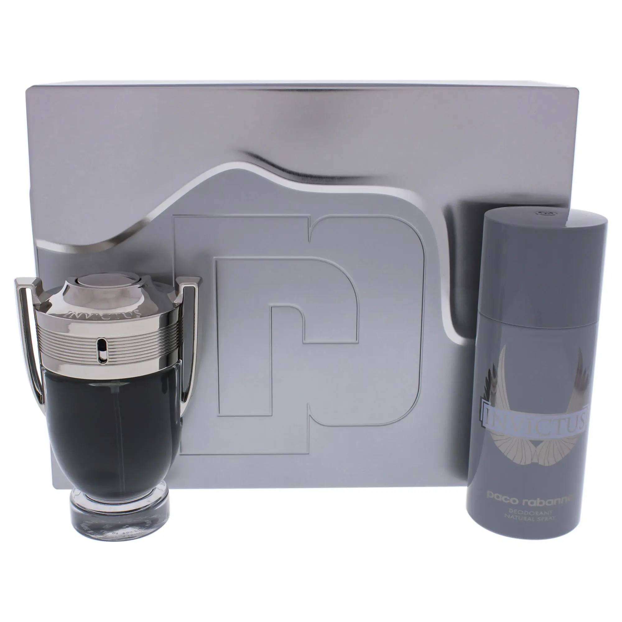 Paco Rabanne Invictus Fresh Fragrance for Men - 2-Pc Gift Set (2 Items) for Male Routine, 3.4oz EDT Spray, 5.1oz Deodorant Spray, Confidence Boost