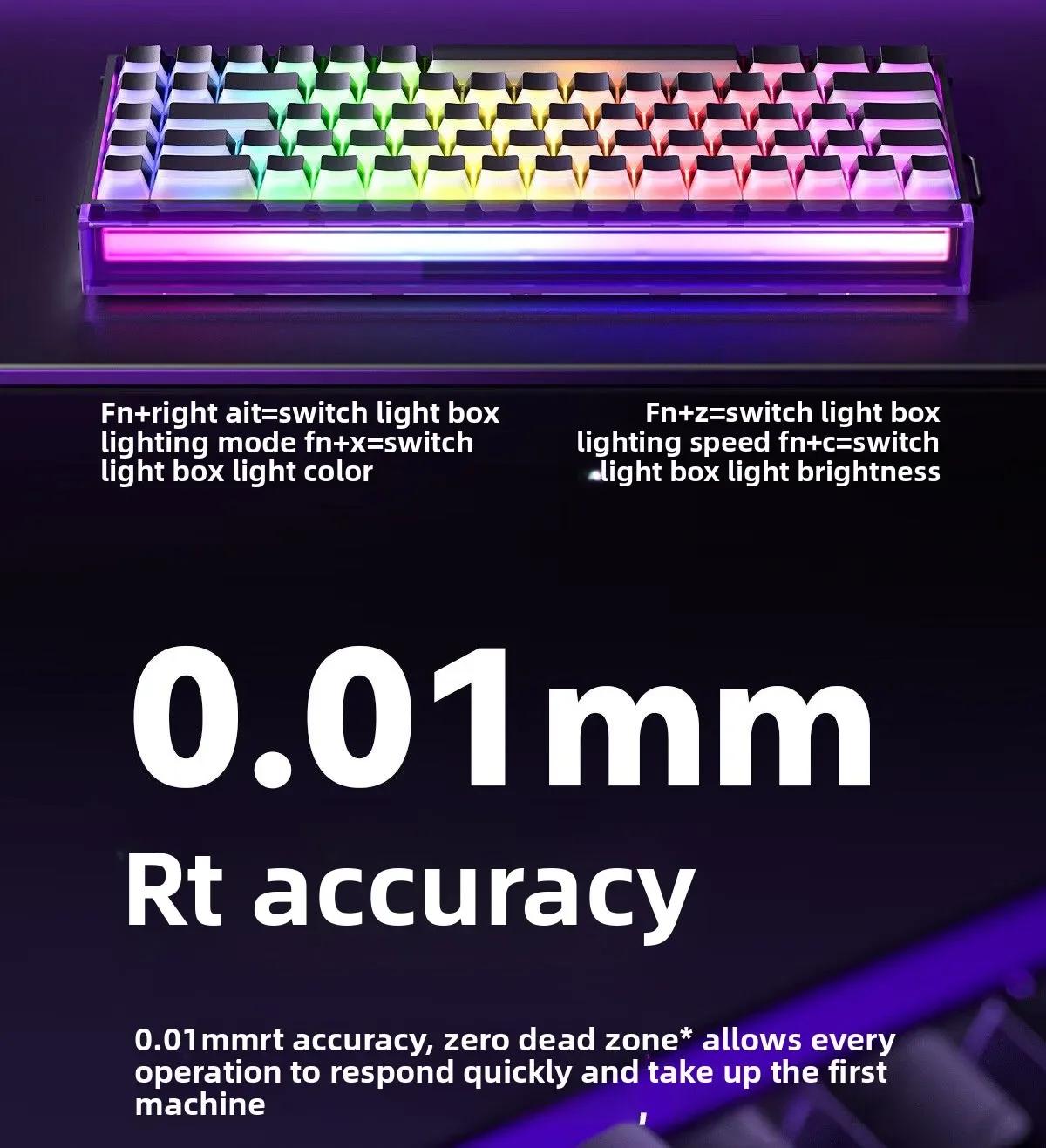 AULA HERO 68HE 60% Gaming Keyboard Wired Hall Effect Magnetic Switch with Adjustable Actuation Rapid Trigger Mode 8K Hz Polling Rate 0.125ms Latency Side Printed PBT Keycaps RGB Backlit