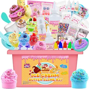 [Funewest] Ice Cream Slime squishy Kit for Girls Ages 8-12 - Summer Gifts 30+ Piece DIY Creative Crafts Non-Sticky Sensory Toys with Vanilla Orange Chocolate Scents & Storage Case - Perfect Birthday Gift for Kids Beginners tiktokshopspringglowup