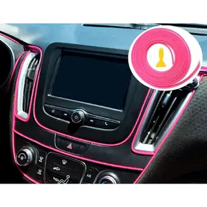 Pink Car Interior Decorative Molding for Door Panel Gap Trim Strip (23Ft)