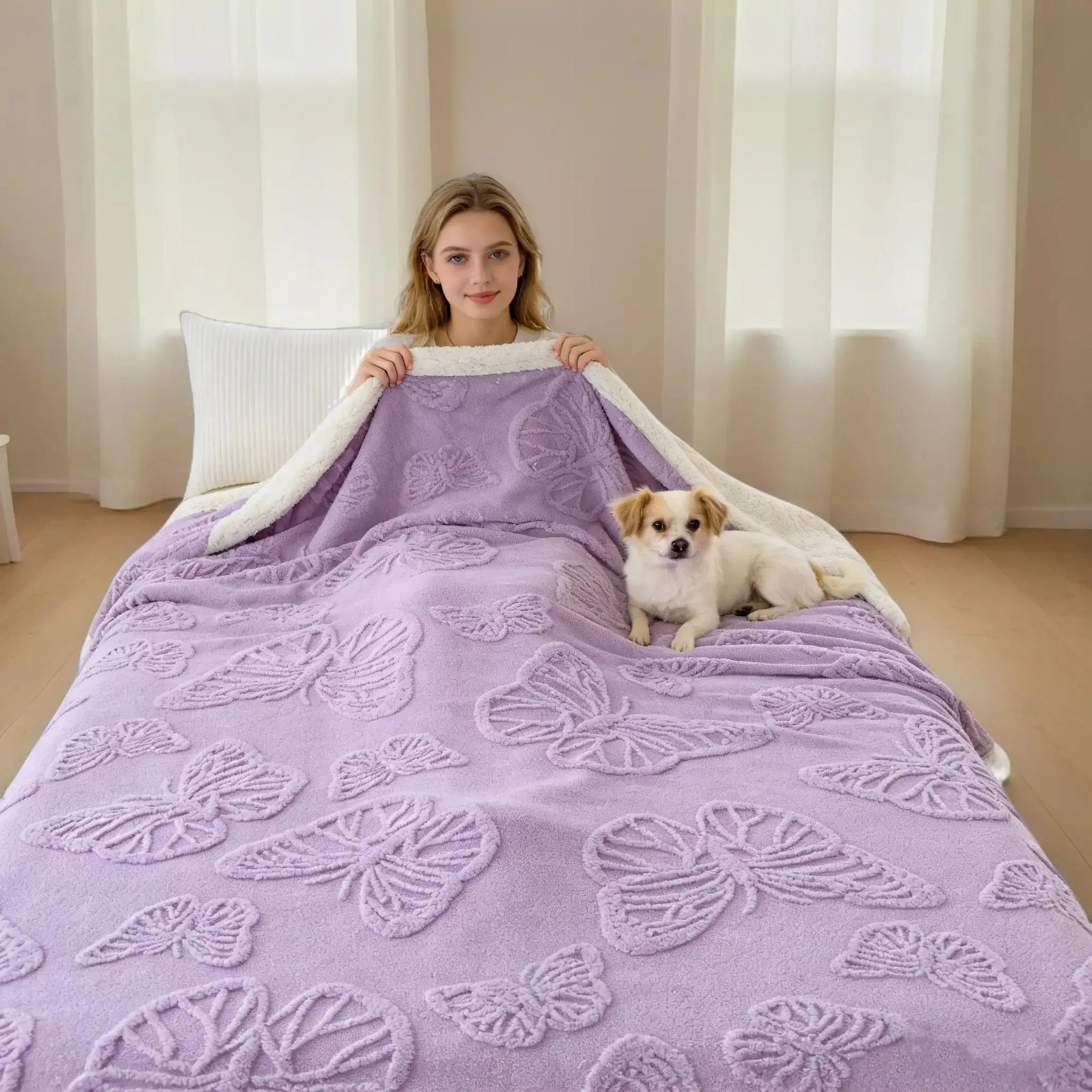 King/queen Size Butterfly Blanket, Multi-Color Options, Warm and Breathable, Ideal for Bedroom, Office, Outdoor Camping, Beach Picnic, Sofa Use, Soft Warm Blanket