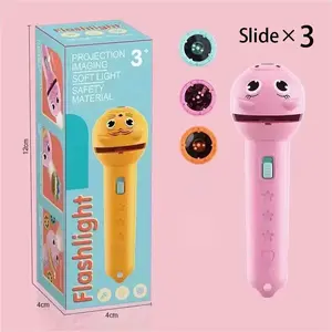 Projection Flashlight, Bedtime Story Projector Toy, 3 Slides with 24 Patterns, Safe ABS Material, Interactive Early Learning STEM Tool for Toddlers, Portable Visual Cognitive Gift, Easy-to-Use Science Aid for Parents & Teachers.