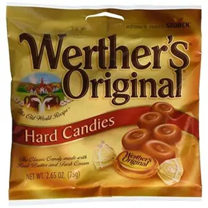 3x Werther's Original Hard Candies Peg Bag 2.65oz Hard Candies