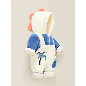 & Winter Fleece Jumpsuit - Soft Hooded Full-Zip Snow Suit with Jacket & Hoodie, Cute Nemo-Inspired Fish Pocket, Warm Outfit for Skiing, Snow Play & Photo Shoots ( &)