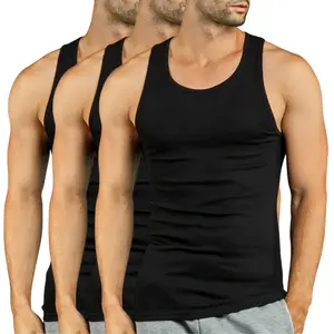 3 Pack Men's A-Shirts 100% Cotton Ribbed Underwear Tank Top Solid Casual Menswear S-3XL Regular Big & Tall Workout Breathable Sleeveless Plain Classic