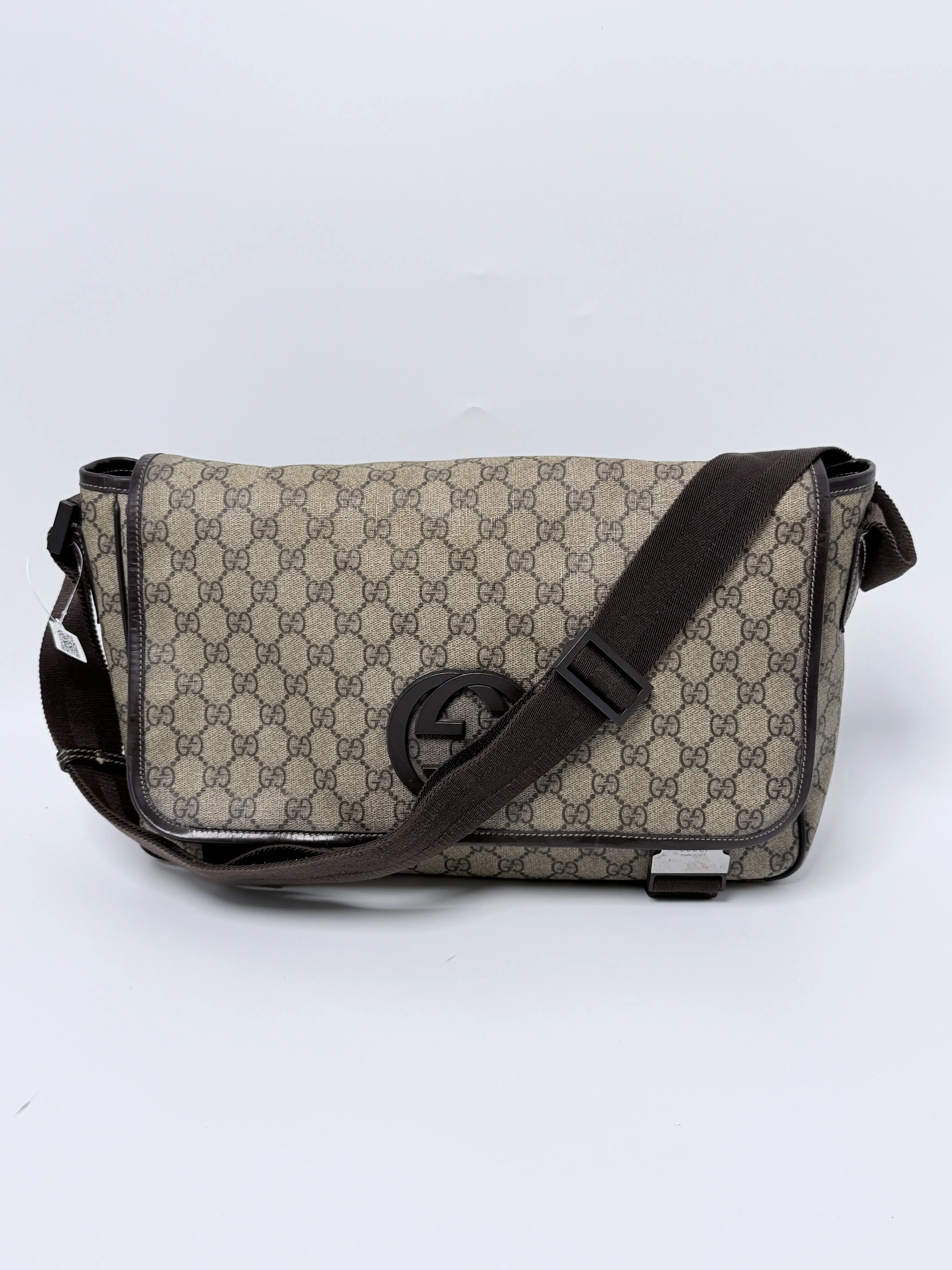 Pre-owned GUCCI Canvas Messenger Bags GG Supreme Interlocking G Messenger Bag Crossbody JA442GG