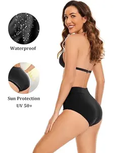 LEOVQN High Waisted Period Swimwear Leakproof Bikini Bottoms - Women's  Waterproof Swimsuit for Beach & Pool