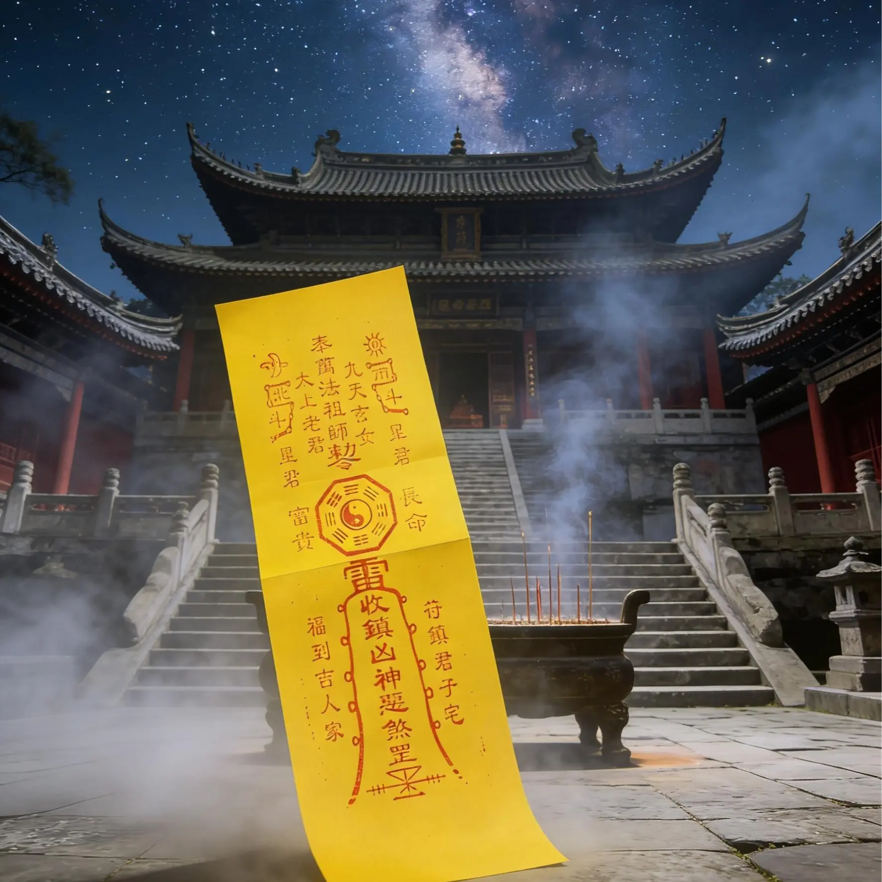 Traditional Chinese Taoist Blessed 5 Thunder Patriarch Talisman & Incantation Scroll (7x21cm) - Home Supply, Fengshui Ornament, Door Decor, Magnetic Field Purifier with Protective Power, Complimentary 5 Emperors Coins, Evil Banishing Gift, Decorative, Har