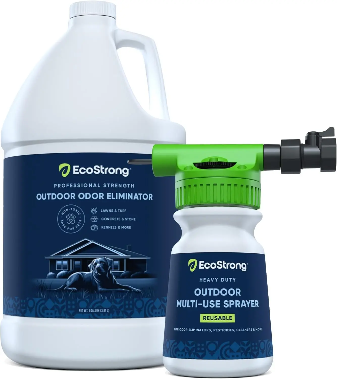 Powerful Outdoor Odor Eliminator Enzyme Cleaner for Dog Urine Pet Cat Animal Professional Deodorizer for Yard Turf Kennels Patios Decks Gallon with Sprayer