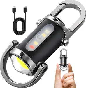 Westdeer Rechargeable Keychain Flashlights,800 Lumens EDC Mini Flashlights,COB Keychain Work Light Flashlights 7 Light Modes,Bright Mini Keychain Light for Walking,Searching and Hiking