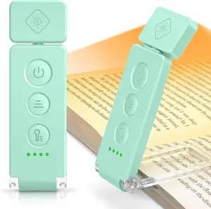 12 LED Rechargeable Book Light, Clip-on Reading Light with 5-Colors & 5 Brightness Levels, Up to 100Hrs Runtime, Eye-Caring Reading Lights for Books in Bed, Perfect for Book Lovers, Kids