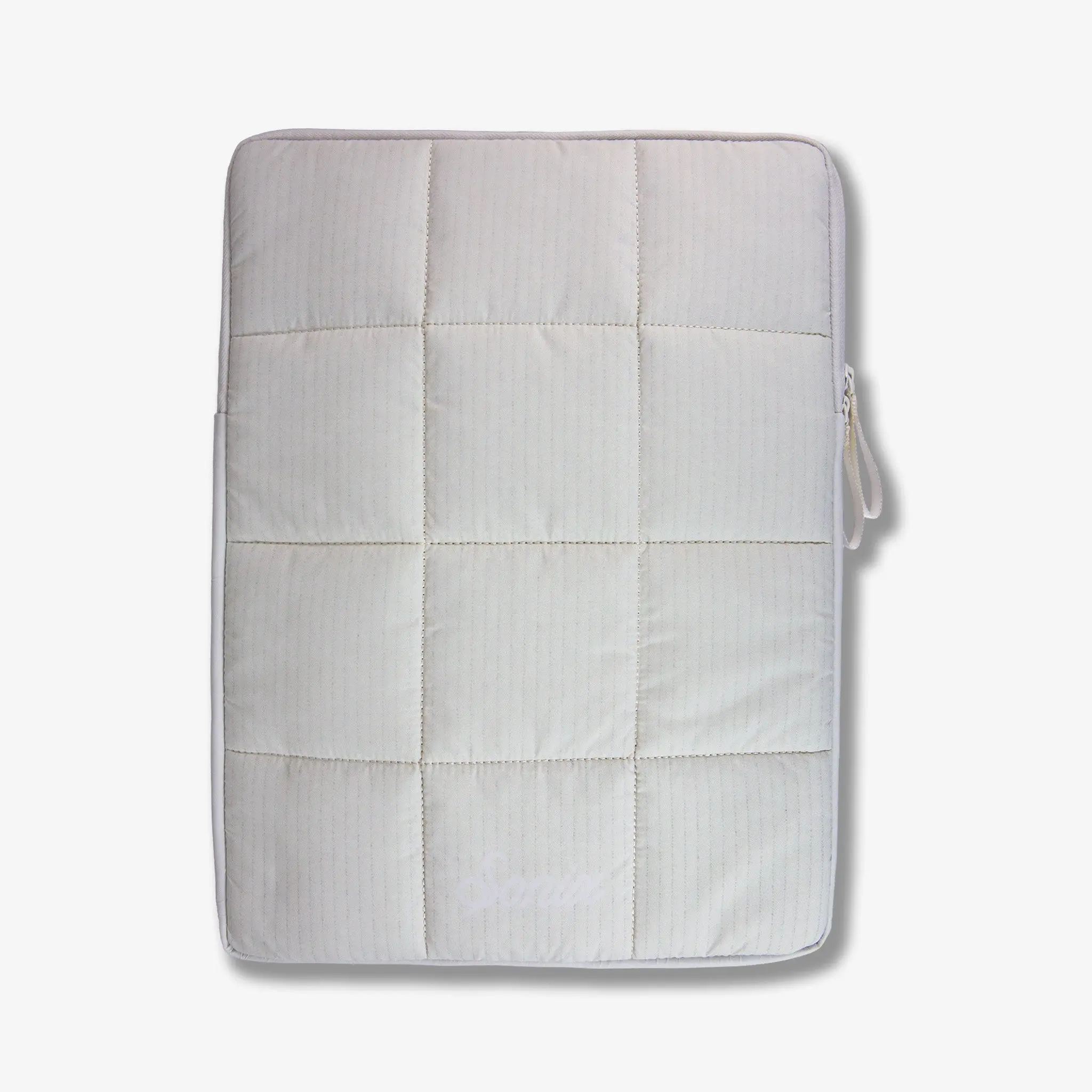 Quilted Puffy Laptop Sleeve with Ivory Corduroy Print for 15-16 Inch Laptops - Durable, Water-Resistant Padded Bag with Zipper Closure & Inner Pocket, Quilted Bag, Durable Laptop Bags