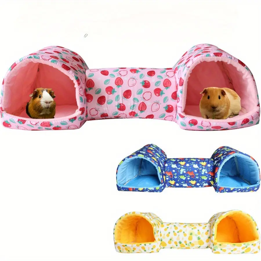 Comfortable Hamster Hideout for All Seasons, Polyester Material Small Pet Tunnel Villa, Suitable for Small Guinea Pigs, Sugar Gliders, Hamster Cage Habitat, Guinea Pig Condo, Guinea Pig Bed