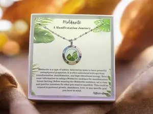 Ready To Gift, Moldavite Necklace 18 Inches, with Gift box Moldavite