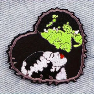 2pcs Handmade Patch Horror Movie Embroidered Patches On Clothes Punk Embroidery Sew Patch Iron On Patches For Clothing Ironing Stickers