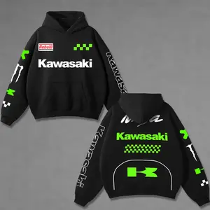 Kawasaki Ninja Green Racing Washed Hoodie Vintage Motorcycle, Motor Speed Racing Sportbike Graphic Merch, Acid Washed Streetwear Clothing, Unisex Dirt Bike Racing Hoodie, Vintage Motorsport Hoodie, Speed Culture Men's Wear, Designed for Biker