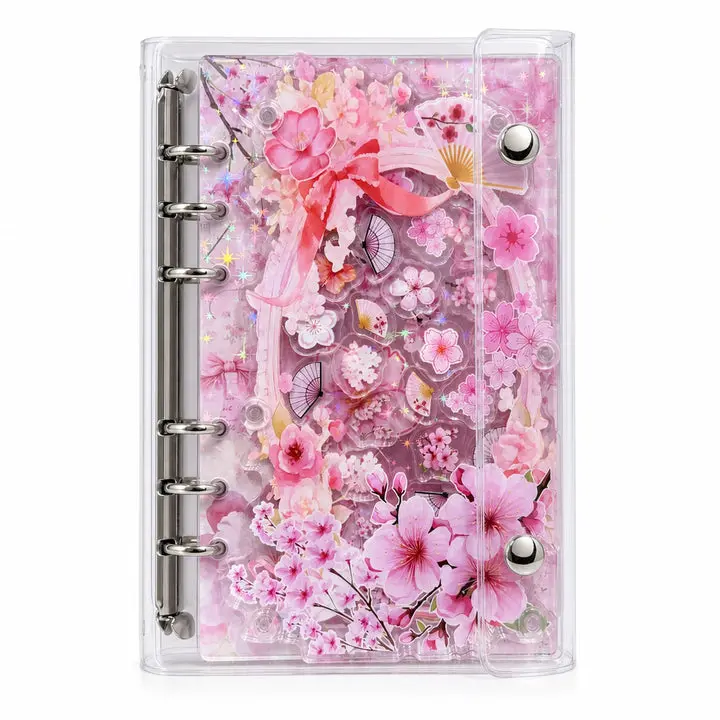 A6 Refillable Shaker Binder - Cute Journaling Notebook for Office Stationery Supplies