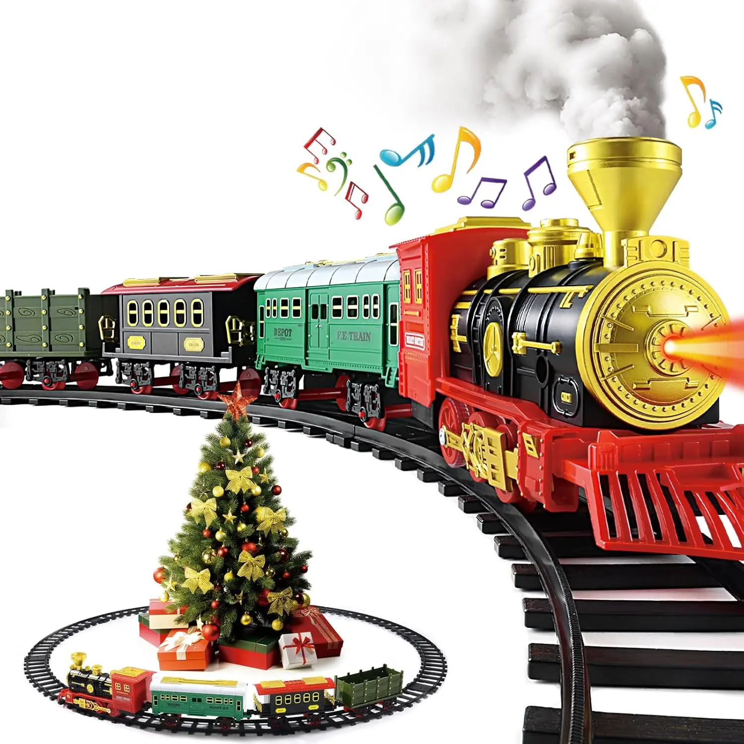 Remote Control Christmas Train Toy - Electric Lights & Sound Decoration, Ideal Christmas Gift for Kids, Remote Control Train