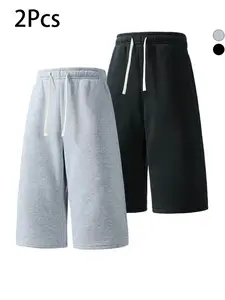 Men's Fashion Seven-Quarter Pants, Trendy Loose Wide-Leg Trousers, Casual Sports Basketball Shorts, Fashionable Summer Shorts, Perfect for Summer Wear