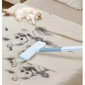 Pet hairbrush, pet hair removal device, carpet cleaning tool, multi-functional long-handled static brush for removing hair