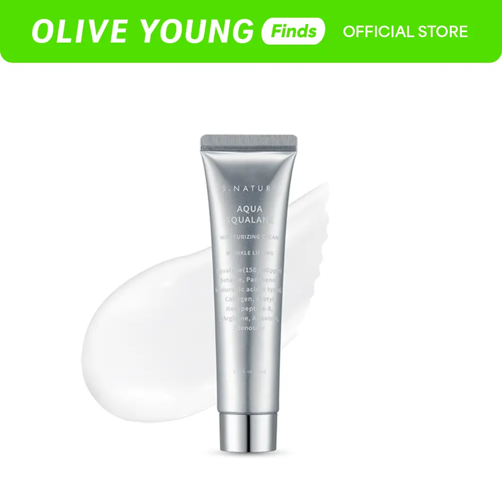 [S.NATURE]  Aqua Squalane Moisturizing Cream 2.02 fl oz (60ml) | Lightweight Deep Hydrating Facial Cream with Niacinamide & Collagen for Glass Skin, Pore Refining & Makeup Ready Base | Mother's Day Gift