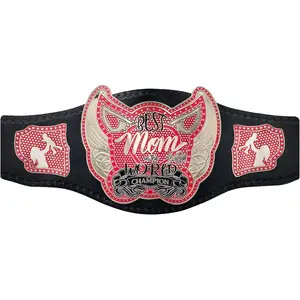 World Greatest Mom Adult Championship Title Belt Replica - 2mm Leather Straps  - Fan Gift