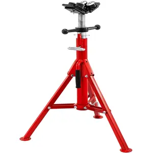 【Summervibes】VEVOR Pipe Jack Stand with 4-Ball Transfer V-Head and Folding Legs 1500LB Welding Pipe Stand Adjustable Height 28-52IN 1107A-type Pipe Jacks for Welding
