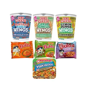 Limited Edition Noodles Flavors Bundle- 3 Cup Noodle, 3 Buldak & 1 Yakisoba Orange Chicken Noodle