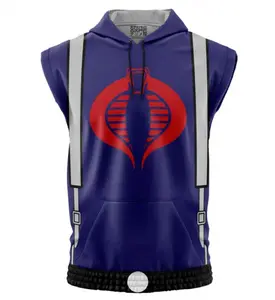 Cobra Trooper Cartoon Version Sleeveless Hoodies, Gi Joe Anime Graphic Sleeveless Sweatshirt Hoodies
