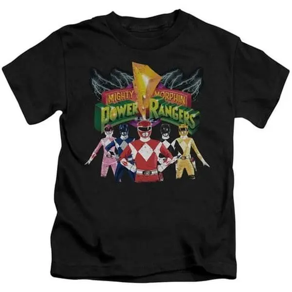 Power Rangers T-Shirt for Men, "Rangers Unite" Basic Graphic Crew Neck in Pre-shrunk 100% Cotton, Regular Fit, All Seasons, Shortsleeve, Tshirt, Menswear, Round Neck, Cotton Fabric
