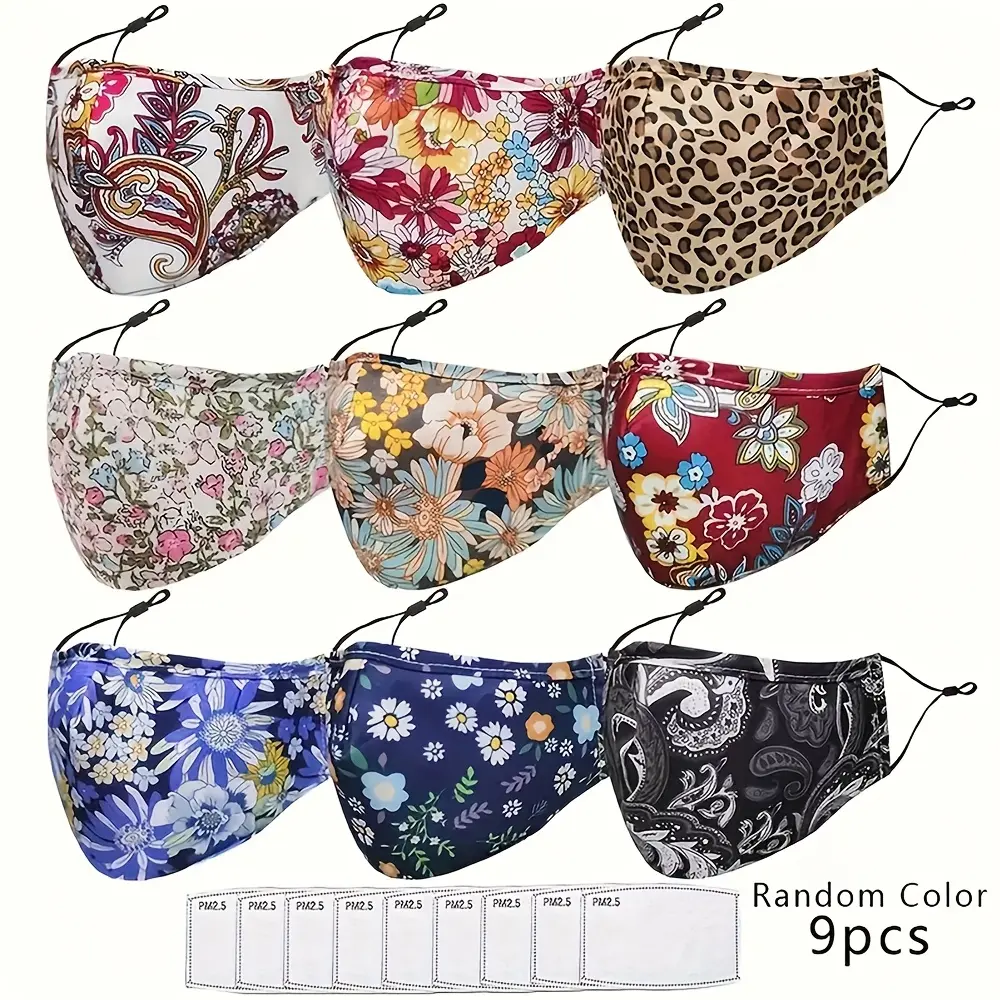 6-Pack Paisley Print Reusable Face Masks for Adults, Eco-Friendly Cloth with PM2.5 Filter Pocket, Adjustable Ear Loops, and Nose Wire, Assorted Elegant Prints for Casual Wear