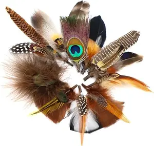 12PCS Hat Feathers for Fedora Cowboy Hats Oktoberfest Trilby Hats Men Women Costume Accessories Crafts Decoration