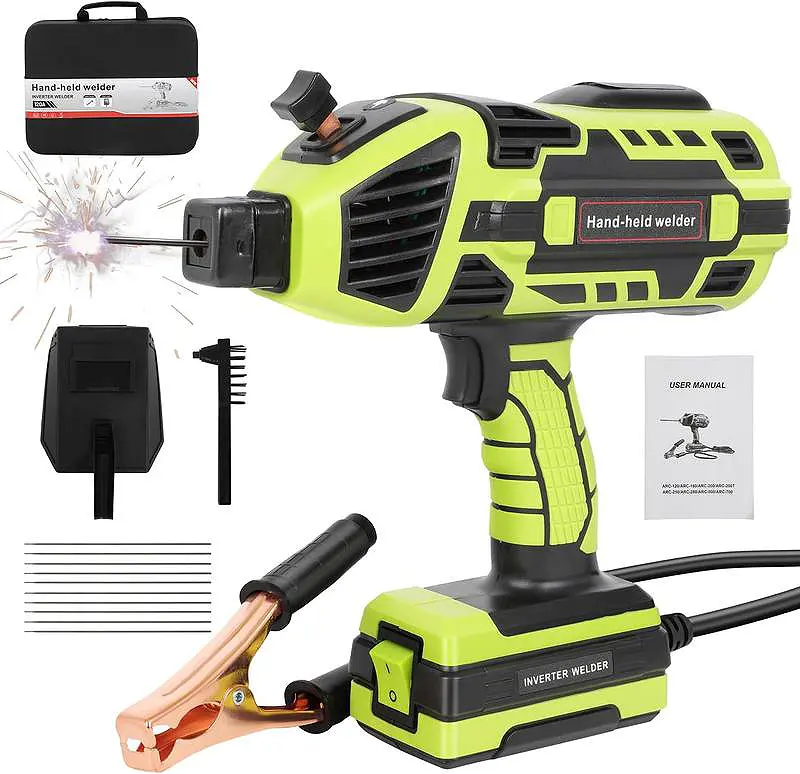 Handheld ARC Welder Machine 110V Portable IGBT Inverter with 6 Variable Current Adjustments Comes with Welding Tool Set & Carrying Case Ideal Father's Day Gift for DIY Enthusiasts