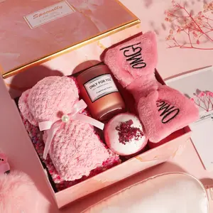 Valentine's Day Gift Sets for  Women or wife,Birthday gifts Spa Basket with Tumbler, Bath Bomb, Candle, Socks, Silk Eye Mask & Elegant Card - Perfect for Birthday, Anniversary, Thanksgiving, & Special Occasions
