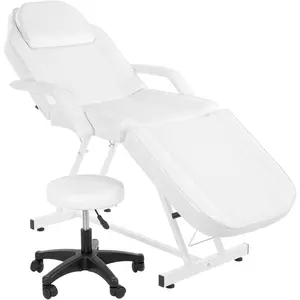 OmySalon Massage Salon Tattoo Chair Esthetician Bed with Hydraulic Stool,Multi-Purpose 3-Section Facial Bed Table, Adjustable Beauty Barber Spa Beauty Equipment