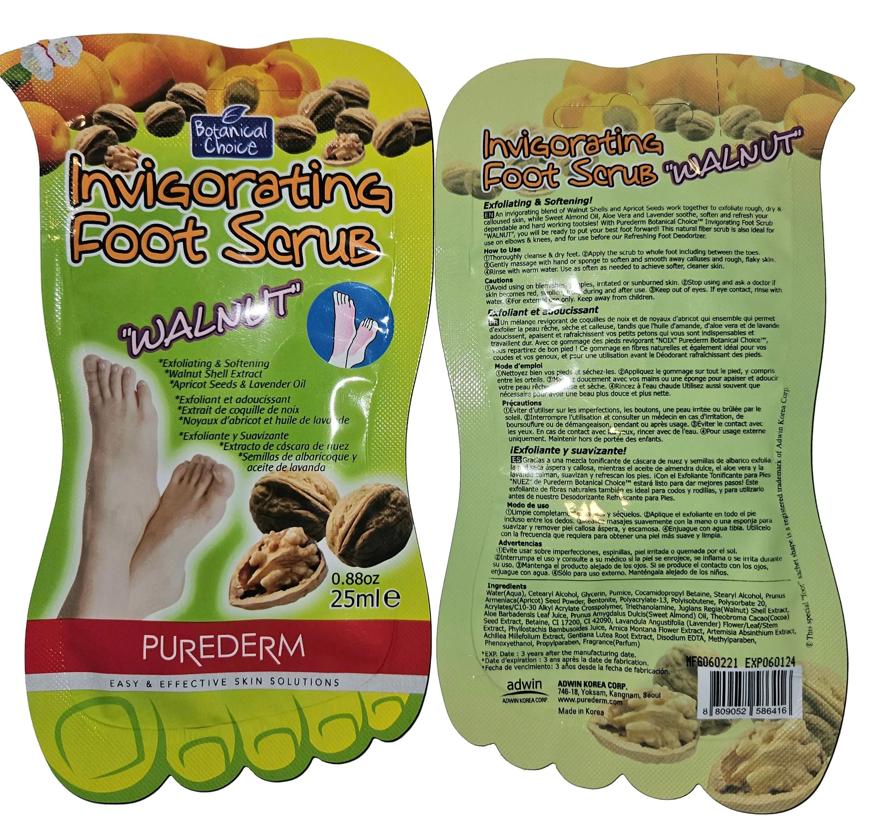 Purederm Botanical Choice Invigorating Foot Walnut Scrub